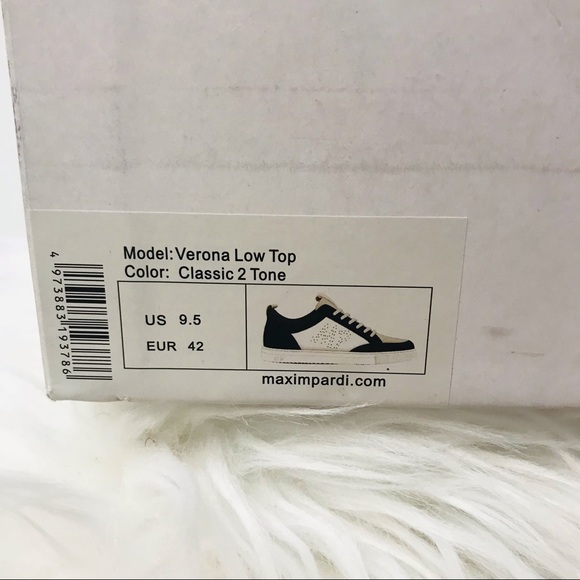 NWT Maxim Pardi Men’s Verona Low top sneakers sz 9.5 black white gray - Picture 14 of 14